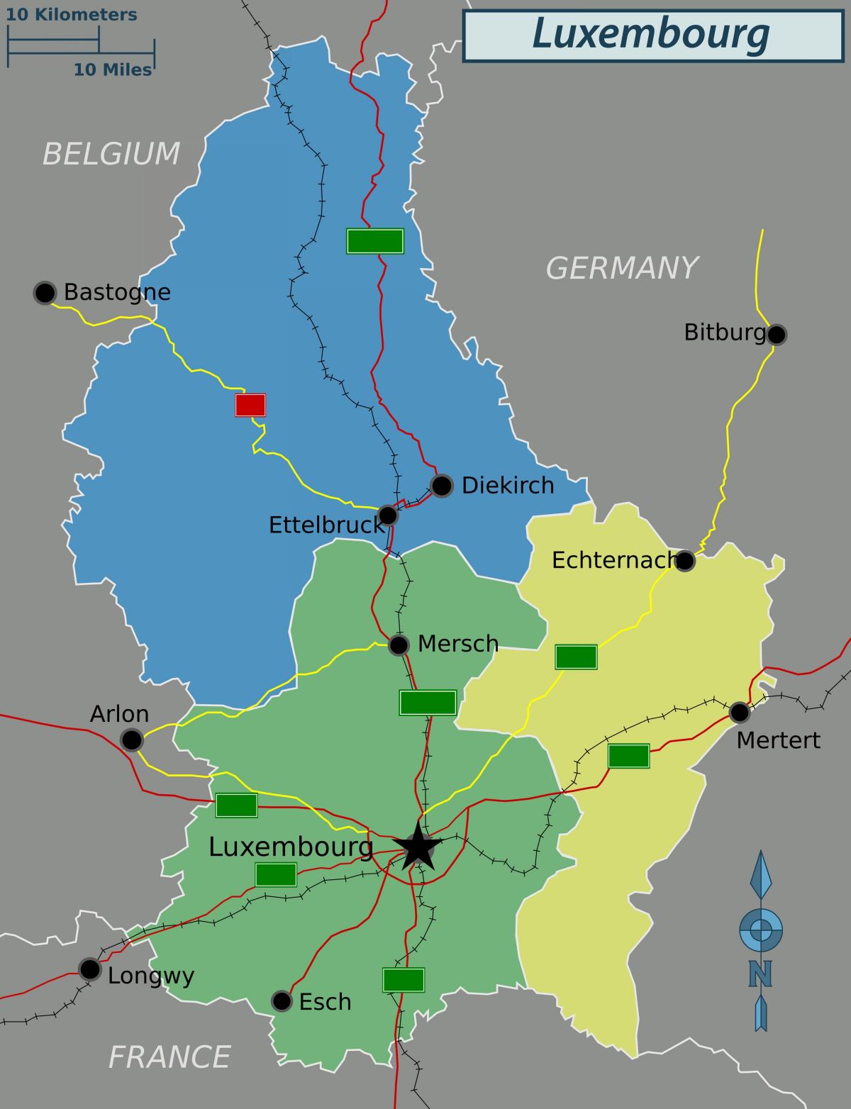 خريطة لوكسمبورغ السياسية