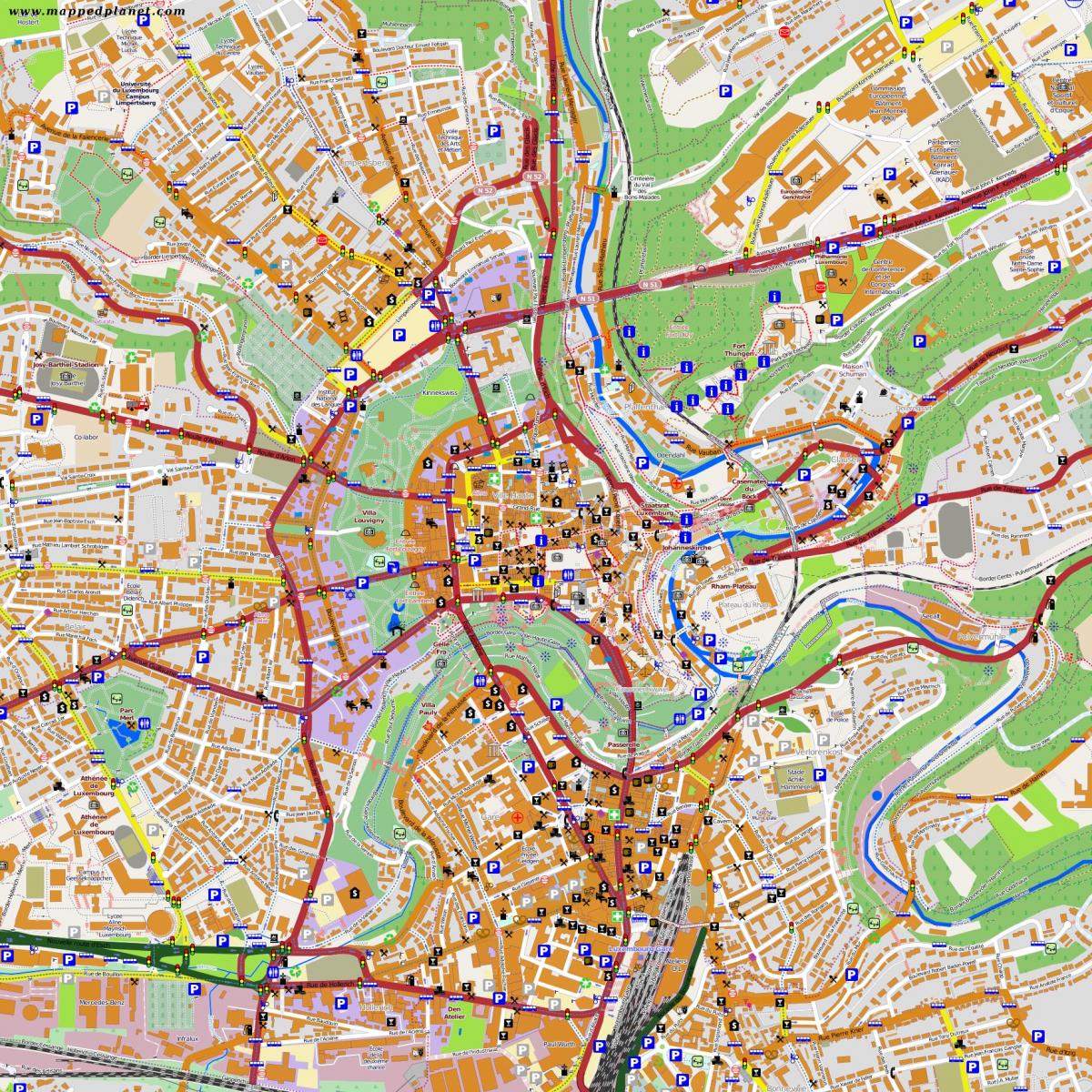 خريطة مركز مدينة لوكسمبورغ
